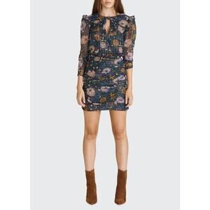 VERONICA BEARD Peppa Floral Silk Chiffon Blouson Dress Net-A-Porter 4 NWT $550